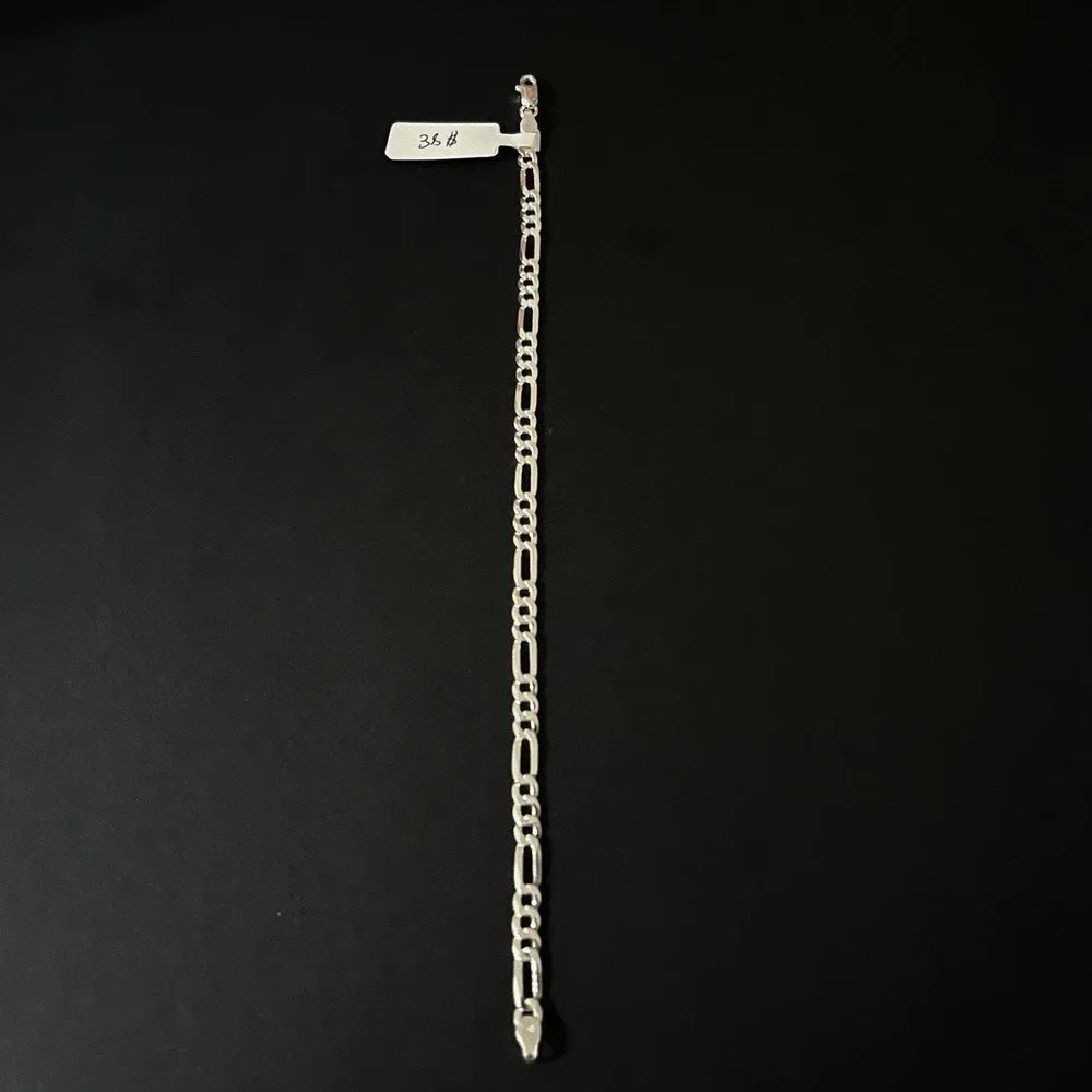 Esclava De Plata 925 Con Tejido Figaro,925 Silver Bracelet 8 Inch